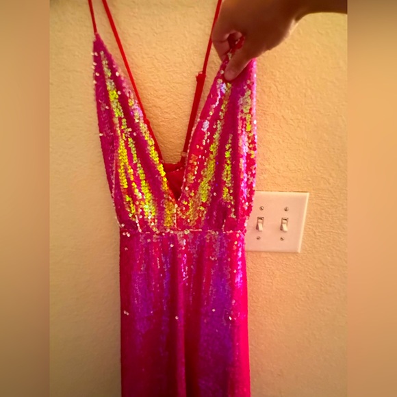 NWTs Pink Bling Sequin southern fried chics sexy dress - Picture 3 of 10